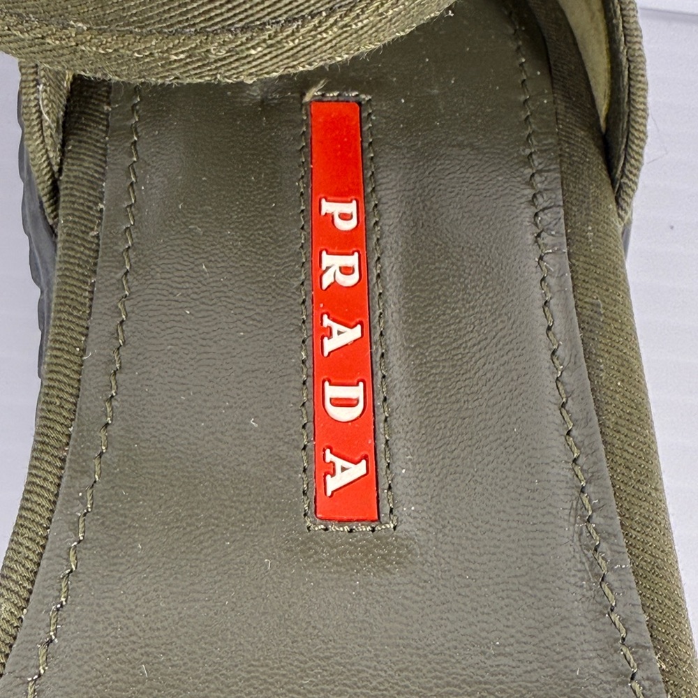 Prada Linea Rossa Gabardine Ankle-Strap Flat Sandals - Picture 11 of 12